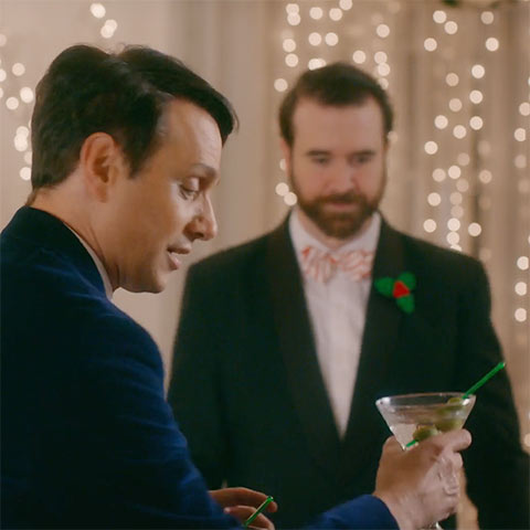 Bartender Brett double checking the quality of Daniel’s martini
